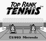 Top Rank Tennis title screen for GameBoy